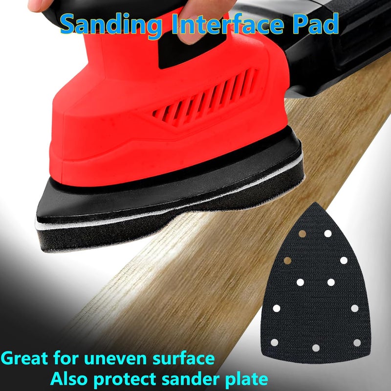 FOWOK 160pcs Mouse Sander Sandpaper and 3pcs Sanding Interface Pad, Detail Sander Sanding Sheets, Sanding Paper 60-240 Grit - Image 3